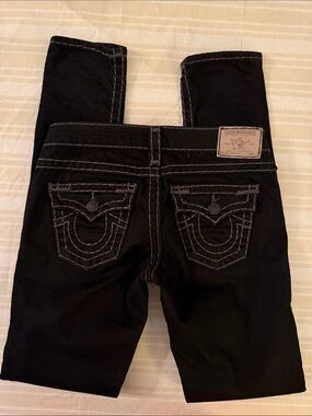 True Religion Women’s Black Skinny Jeans with Contrast Stitching